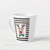 Weihnachtsbaum-Karte gestreift Schwarz-weiß Milchtasse (Linke Ecke)