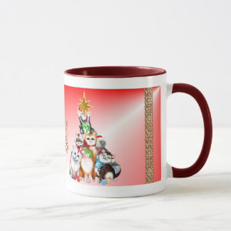 Weihnachtsbaum-Kätzchen-Tasse Tasse