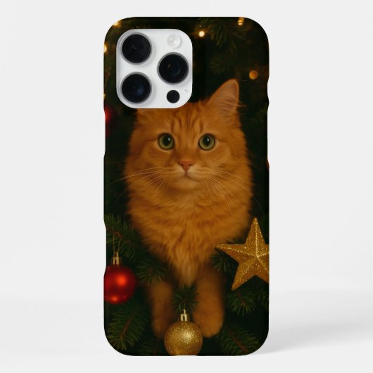Weihnachtsbaum-Katze iPhone 16 Pro Max Hülle (Rückseite)