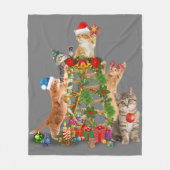 Weihnachtsbaum Katze Ugly Christmas Cat Mama Katze Fleecedecke (Vorderseite)