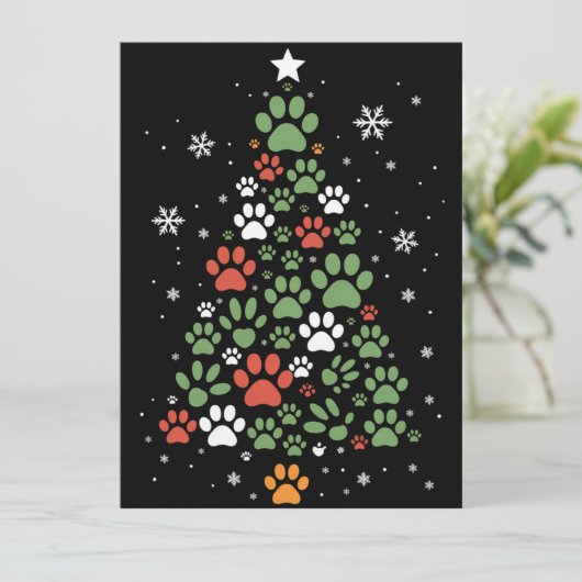 Weihnachtsbaum Katzen Hund Liebhaber Xmas Feiertagskarte (Stehend Vorderseite)