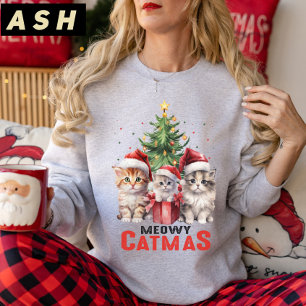 Weihnachtsbaum Katzengeschenk, Meowy Catmas Weihna Sweatshirt