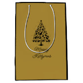 Weihnachtsbaum Katzenliebhaber 1 Mittlere Geschenktüte (Vorderseite)