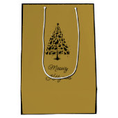 Weihnachtsbaum Katzenliebhaber 1 Mittlere Geschenktüte (Rückseite)