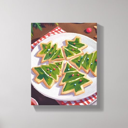 Weihnachtsbaum-Kekse Leinwanddruck (Vorderseite)