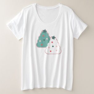 Weihnachtsbaum-Kekse Streusel Punkte Große Größe T-Shirt
