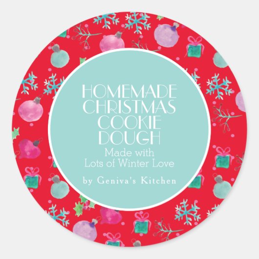 Weihnachtsbaum-Kekswein, hausgemacht Runder Aufkleber (Vorderseite)