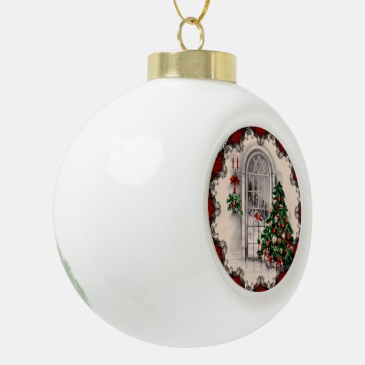 Weihnachtsbaum Keramik Kugel-Ornament (Links)