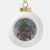 Weihnachtsbaum Keramik Kugel-Ornament (Vorderseite)