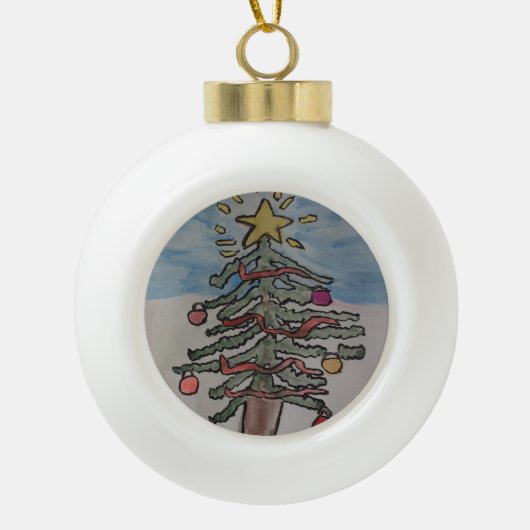 Weihnachtsbaum Keramik Kugel-Ornament (Vorderseite)