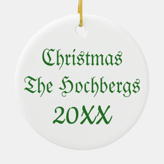 Weihnachtsbaum Keramik Ornament (Hinten)