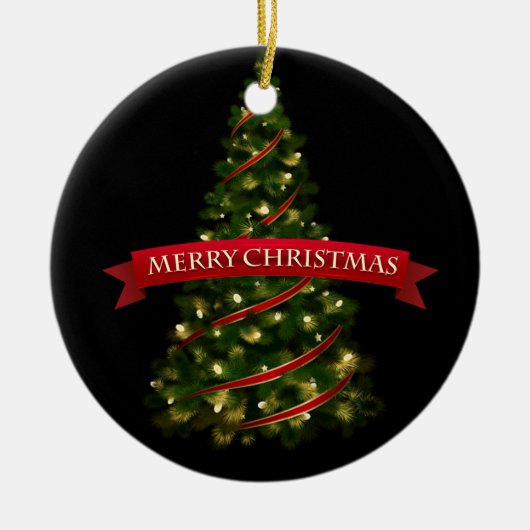 Weihnachtsbaum Keramik Ornament (Vorne)