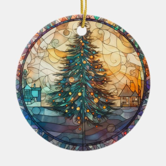 Weihnachtsbaum Keramik Ornament (Vorne)