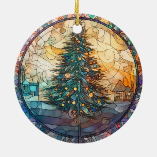 Weihnachtsbaum Keramik Ornament (Hinten)