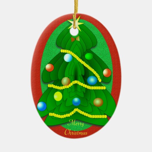 Weihnachtsbaum Keramik Ornament (Vorne)