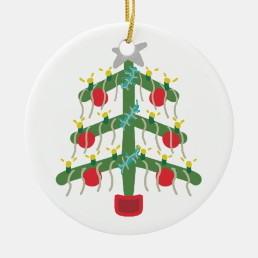 Weihnachtsbaum Keramik Ornament (Vorne)