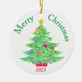 Weihnachtsbaum Keramik Ornament