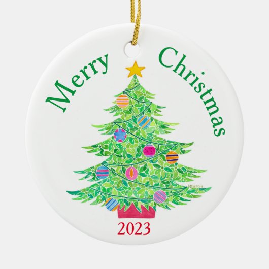 Weihnachtsbaum Keramik Ornament (Vorne)