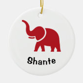 Weihnachtsbaum-Keramik Roter Elefant Keramik Ornament (Vorne)
