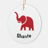 Weihnachtsbaum-Keramik Roter Elefant Keramik Ornament (Links)