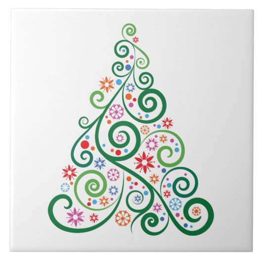 Weihnachtsbaum-Keramikfliese Fliese (Vorderseite)