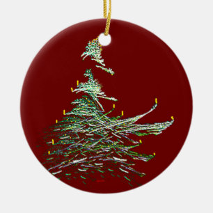 Weihnachtsbaum Keramikornament