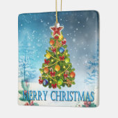 Weihnachtsbaum Keramikornament (Links)