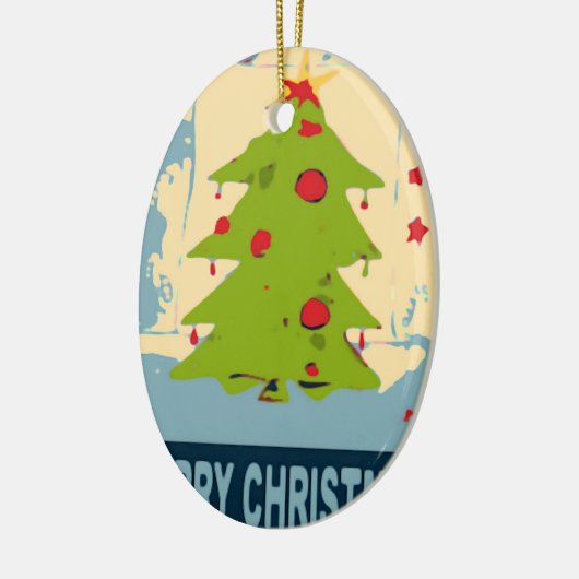 Weihnachtsbaum Keramikornament (Links)