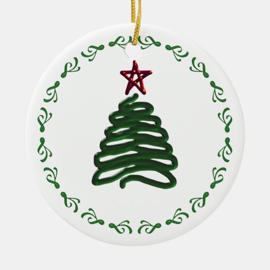 Weihnachtsbaum Keramikornament (Vorne)