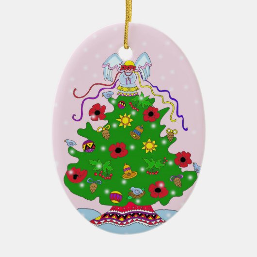 Weihnachtsbaum Keramikornament (Vorne)