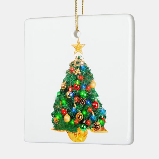 Weihnachtsbaum Keramikornament (Links)