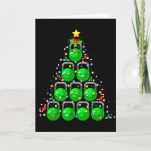 Weihnachtsbaum-Kettlebell Xmas-Gym-Workout Fitness Karte