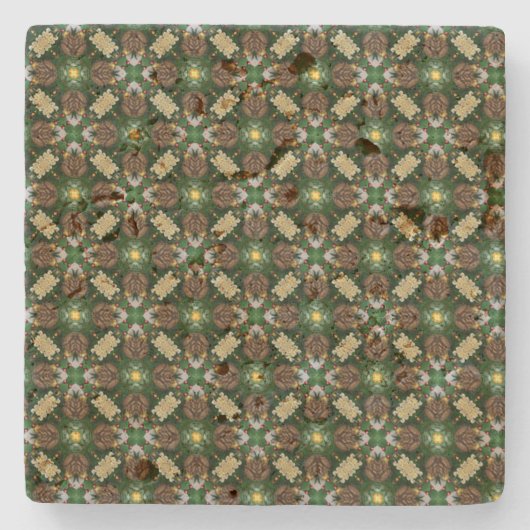 Weihnachtsbaum-Kiefern-Kegel-Muster Steinuntersetzer (Vorderseite)