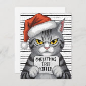 Weihnachtsbaum Killer Funny Cat Feiertagskarte (Vorne/Hinten)