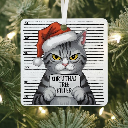 Weihnachtsbaum Killer Funny Cat Ornament Aus Metall (InSitu)