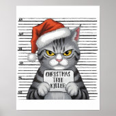 Weihnachtsbaum Killer Funny Cat Poster (Vorne)