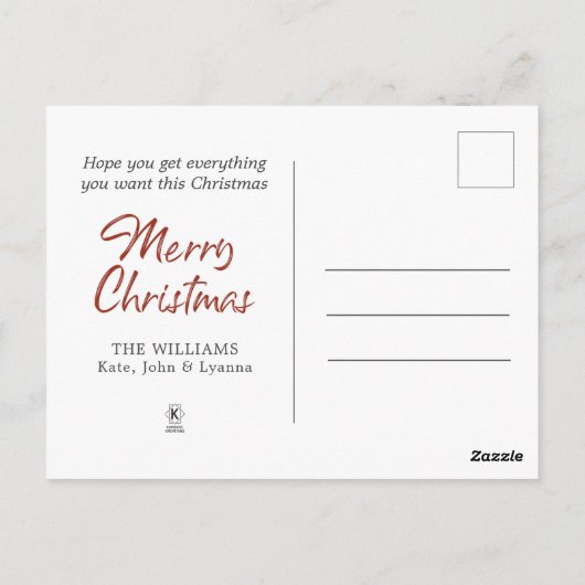 Weihnachtsbaum Kinder Geschenk Postkarte (Rückseite)