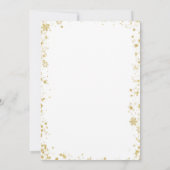 Weihnachtsbaum Kinderdusche Einladung Gold (Rückseite)