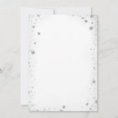 Weihnachtsbaum Kinderdusche Einladung Silber (Rückseite)