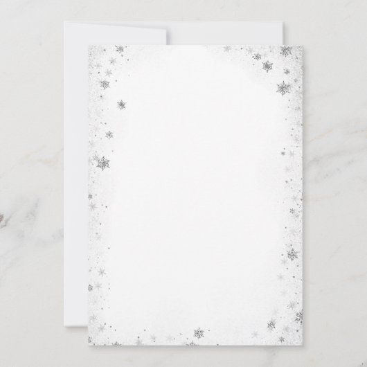 Weihnachtsbaum Kinderdusche Einladung Silber (Rückseite)