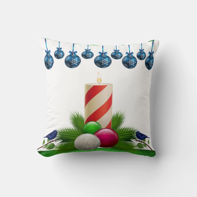 Weihnachtsbaum Kissen, Weihnachtskerze Kissen (Vorderseite)