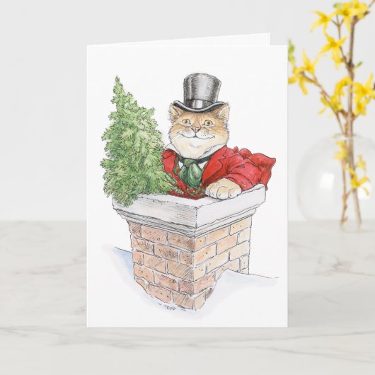 Weihnachtsbaum Kitty Card Karte (Gelbe Blume)