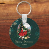 Weihnachtsbaum, kleine Girl-Schneeflocken Schlüsselanhänger (Vorderseite)