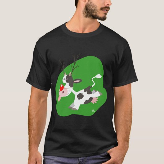 Weihnachtsbaum (Kuh des Niedlichen Cartoon) T - Sh T-Shirt (Vorderseite)