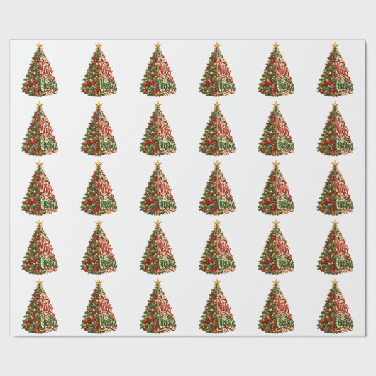 Weihnachtsbaum Kunst Geschenkpapier (Flach)