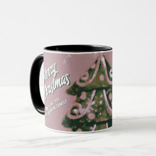 Weihnachtsbaum Künstlerisches Pink Merry Script Fa Tasse