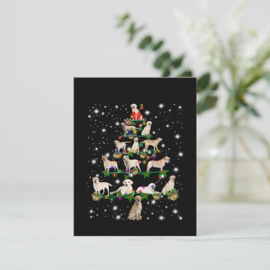 Weihnachtsbaum Labrador, gedeckt durch Blitzlicht Dankeskarte (Stehend Vorderseite)