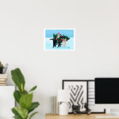 Weihnachtsbaum-Labradoren im Schneefelder Kunstwer Poster (Heimbüro)