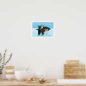 Weihnachtsbaum-Labradoren im Schneefelder Kunstwer Poster (Küche)