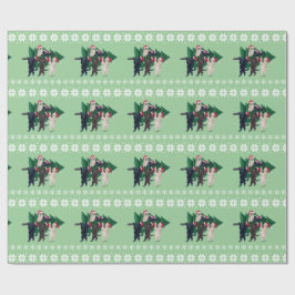 Weihnachtsbaum Labradors auf dem Schneegebiet Geschenkpapier